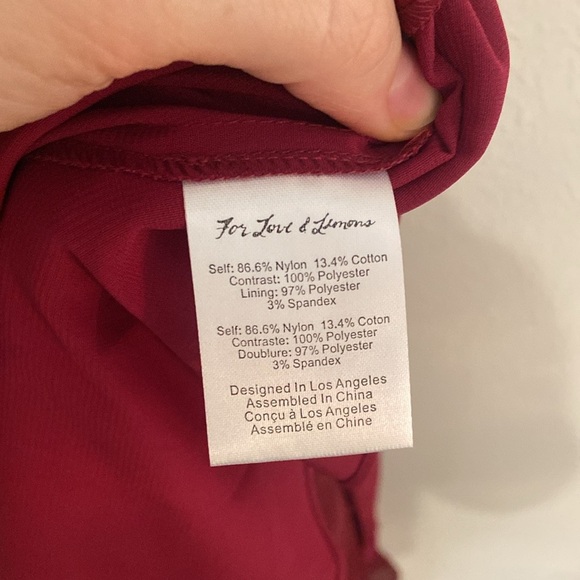 NWT For Love And Lemons Burgundy Daphne Lace Mini Dress - Picture 10 of 10
